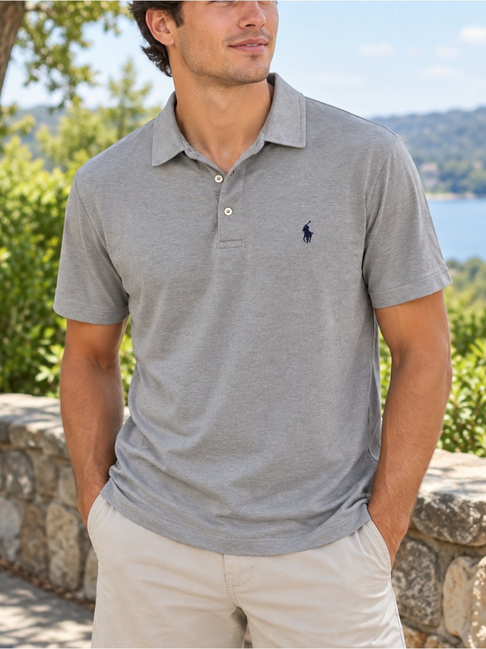 Polo Ralph Lauren Performance Men’s Gray Short Sleeve Polo Shirt Med